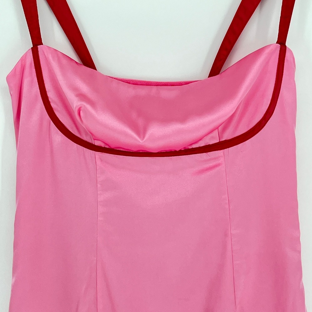 Beginning Boutique Pink Satin Mini Dress Y2K Coquette Barbiecore Bodycon Size 6 - Picture 4 of 9